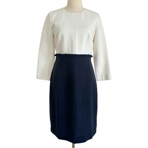 J. Crew 365 Combo Sheath Dress Navy Ivory Size 4 Style H3581